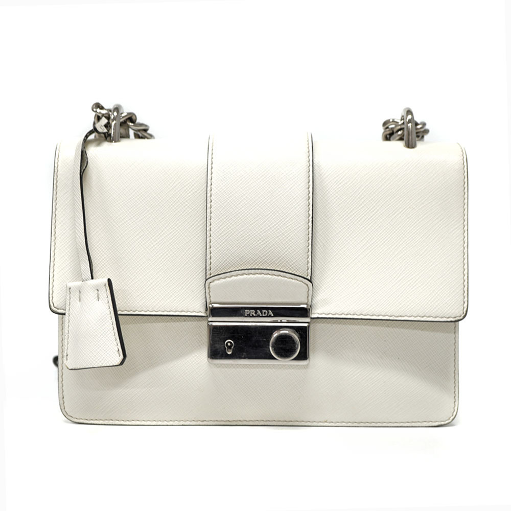 Prada Chain Shoulder Bag White